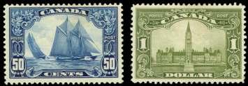 BRITISH COMMONWEALTH: Canada 172 173 172 Can ada, 1927, Confederation complete, imperf horizontally (141c-145c), ver ti cal pairs, o.g.