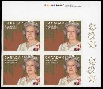 BRITISH COMMONWEALTH: Canada 196 196 Can ada, 2000, 47 Styl ized Ma ple Leaves, die-cut coil, blue inscriptions omitted (1878a), pair, o.g., never hinged, Very Fine.