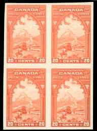 BRITISH COMMONWEALTH: Canada 199 200 199 Can ada, Air mail Semi-Of fi cial, 1924, Laurentide Air Ser vice (25 ) green, book let pane of 2 (CL2a), par tial book let con tain ing three