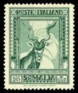 EUROPE AND COLONIES: Italian Area Ex 271 271 / Italian Colonies: Somalia, 1934-37, Pic to ri als, perf 14, 5c-25L com plete (138a-155a. Sassone 213-230), o.g.