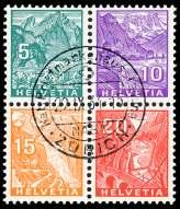 Michel 2,400 ($2,690). Estimate $800-1,200 295 Switzerland, 1914, Mythen, 3fr dark green (181.
