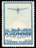 Estimate $250-350 306 Switzerland, Air mail Semi-Of fi cial, 1913, Na tional Avi a tion Fund, Langnau, 50c gray vi o let (Zumstein PA VI.