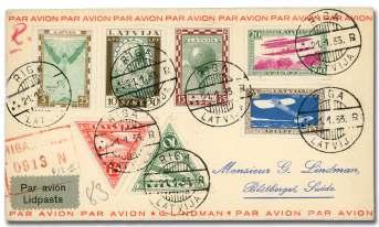 WORLD AEROPHILATELY: Pioneer Flights and Other Airmail Postal History 364 365 364 France, Military Airmail, 1943, Battleship Richelieu, 75c Sen e gal, over print read ing down wards (Maury 13 var.