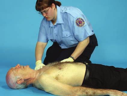A-26 Appendix A BLS Review Performing Two-rescuer Adult CPR A-4 1 Establish unresponsiveness, and take 2 Open the airway. positions. 3 Look, listen, and feel for breathing.