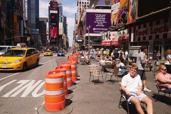 Test infrastructure changes as pilot projects Times Square