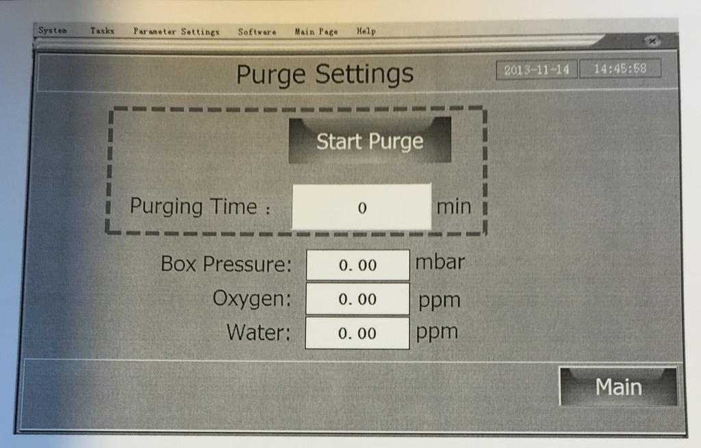 Page 5 of 10 Enter a value in the Purging Time box and press Start Purge to activate the purge function. Purging will stop after the specified time period.