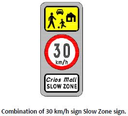 (ii) Where the 85th percentile speed is greater than 30 km/h then additional warning signs may be required in combination with the 30 km/h sign.