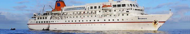 Cruise Ships in the Alaskan Arctic Bremen BREMEN 164 passengers 15 Aug to 08 Sep from Kangerlussuaq to Greenland to Nome with stops in