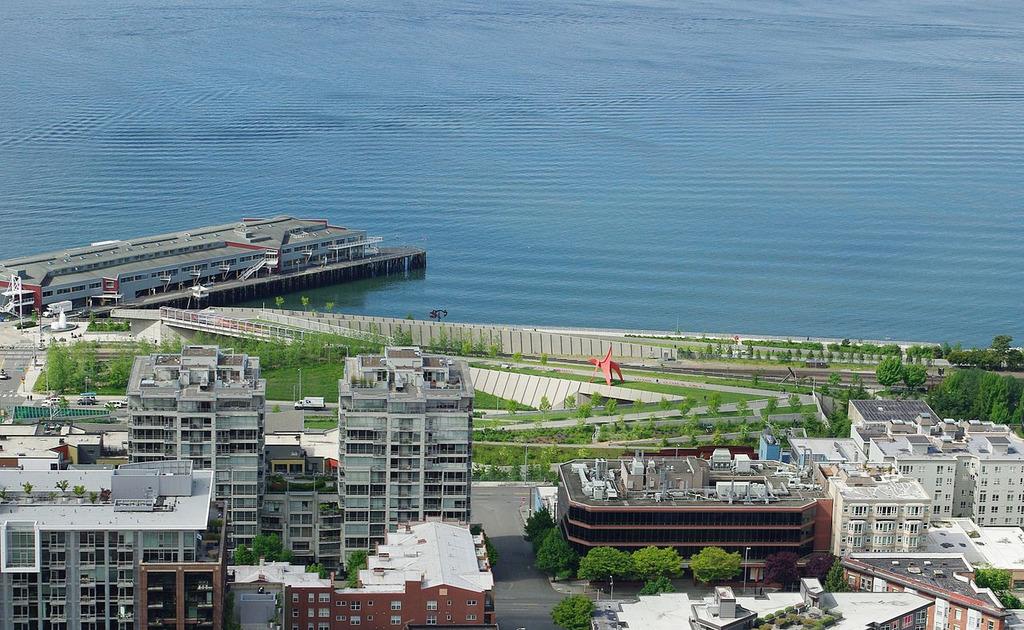 The Olympic Sculpture Park is an outdoor museum that is right up against the Puget Sound.
