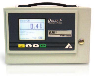 PROCESS ANALYSERS DF-550E The DF-550E Nano Trace oxygen analyser is a Coulometric sensor based analyser designed to measure oxygen as a contaminant at ultra trace levels in ultra high purity