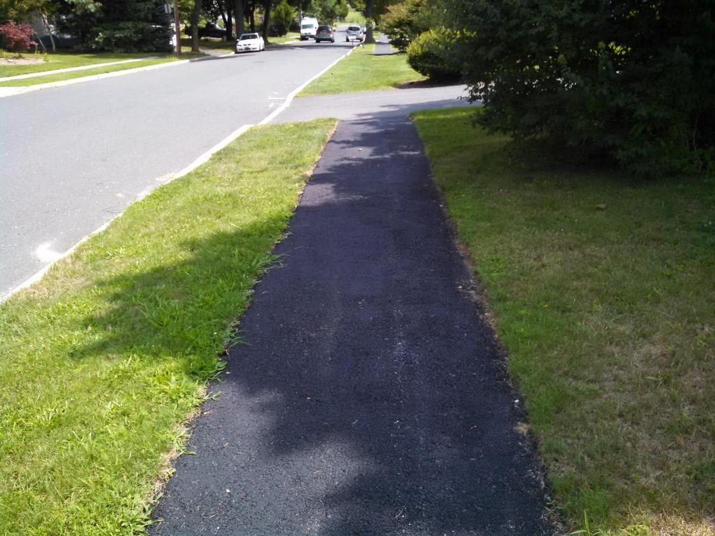 Sections of sidewalks that previously existed in