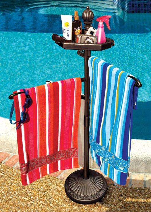 GIFTS Pool & Spa Towel Holder Valet Item No. 25000 (Bronze) 24000 (White) No more bunched up wet towels!