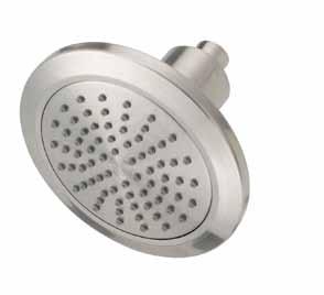 SHOWERHEAD MIRSH2020BN (brushed nickel) MIRSH2020CP (polished chrome) 6 wide with self cleaning rubber nozzles 1/2 NPT brass ball joint connection 2.