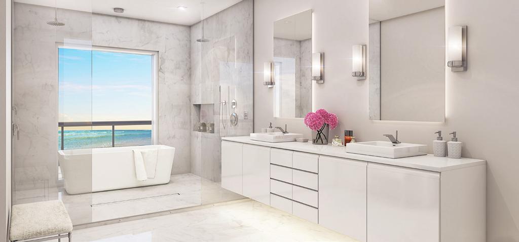 An ocean sunrise has to be a great start to any day, especially from a master bath like this.