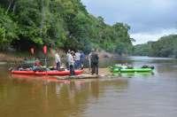 Near the end of the paddle we come into the Essequibo River, the third biggest river in South America and large enough at its mouth to swallow an