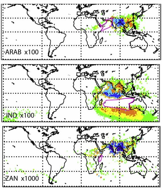trajectories with ECMWF analyses from Levine and Turner (2011): strong monsoon years depend on additional moisture across Arabian Sea
