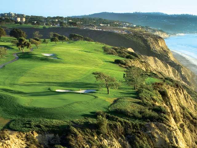 Torrey Pines Torrey Pines Golf Course is located on the coastal bluffs of the Torrey Pines Mesa in La Jolla, CA which is a Southern California coastal community.
