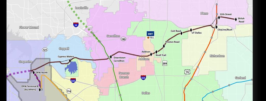 Freight Operations Freight operations within Cotton Belt Corridor limit ability for single-track 10% design in development assumes full