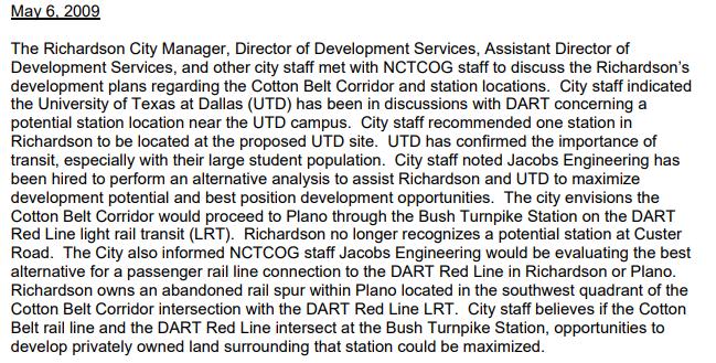 Station Background NCTCOG Conceptual Engineering Study City Coordination Efforts