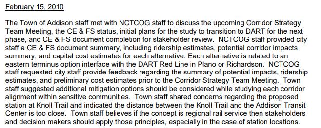 Station Background NCTCOG Conceptual Engineering Study City Coordination Efforts