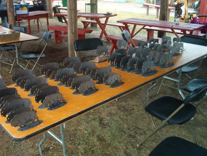 each class and top overall shooters, male and female, got to actually take one of these trophies home. Buffalos were also awarded to the winners of the novelty shoots as well.