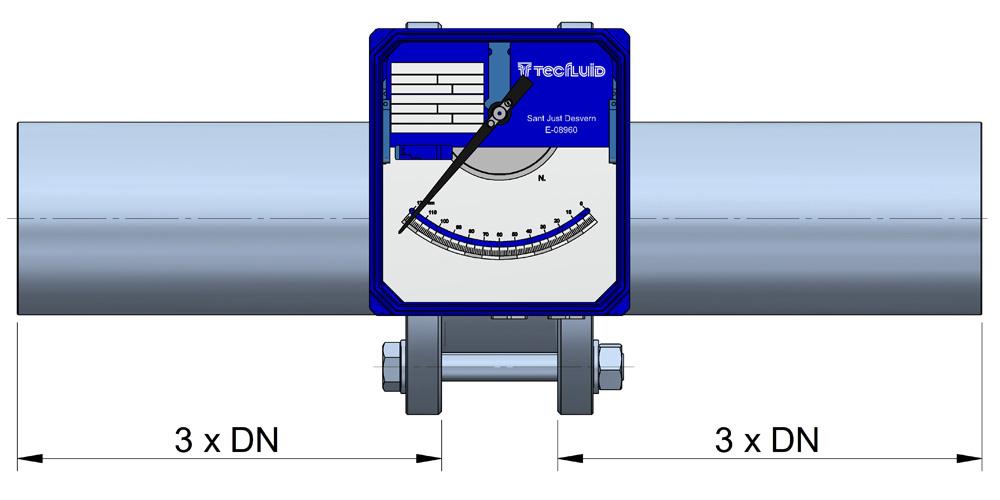 4 INSTALLATION For the model DP65, until DN300, the installation is between flanges (wafer). the model DP500, from DN250 to DN500 includes flanges. 4.