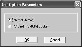 Note: The PC Card (PCMCIA) socket option only applies to 9110 and 9210 series AEDs and is not available in the 9300 series AEDs.