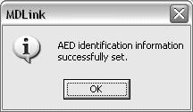 Section 8 - MDLink " To erase AED identification information: click on Clear and the identification information will be erased from within the AED.