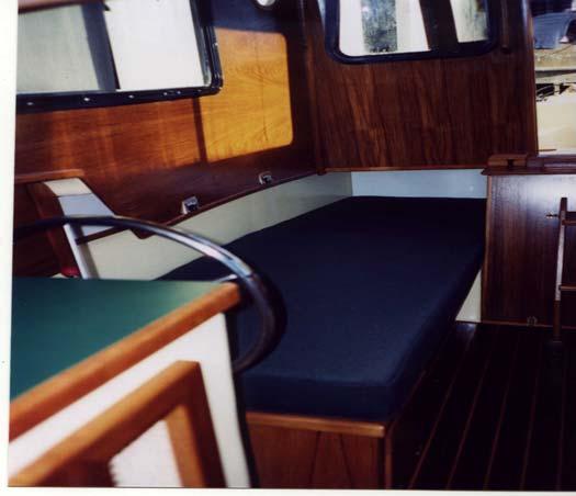 maximum of 7 ft. 8 in. There are two opening hatches and a skylight hatch that provides the feeling of a turn-of-the-century yacht.