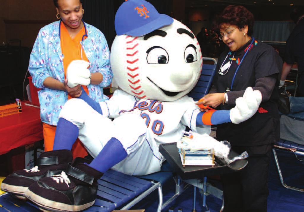 BLOOD DRIVE The Mets host an annual winter and summer blood drive for the New York Blood Center in the Diamond Club of Shea Stadium.