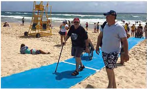 the surface of the mat. ACCESSMAT, AODA, Duty to Accommodate compliant Beach Access Surfaces.