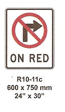 The proposed R10-11 sign is illustrated in Figure A-1. If a systematic review of NTOR signs is completed, many signs are expected to be removed.