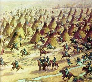 29 Nov 1864: The Sand Creek Massacre Colonel John Chivington and 700 men of the Colorado Volunteers attacked the peaceful camp of Cheyenne on Sand Creek,
