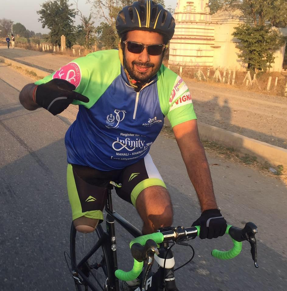 He soon planned bigger events, including a ride from Kashmir to Kanyakumari, for which he has a Limca World Record, being the first above-knee amputee to log such a ride.