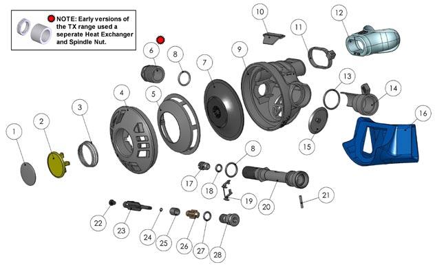 TX40 & T20 Exploded Parts Diagram * All marked items must be replaced when serviced.