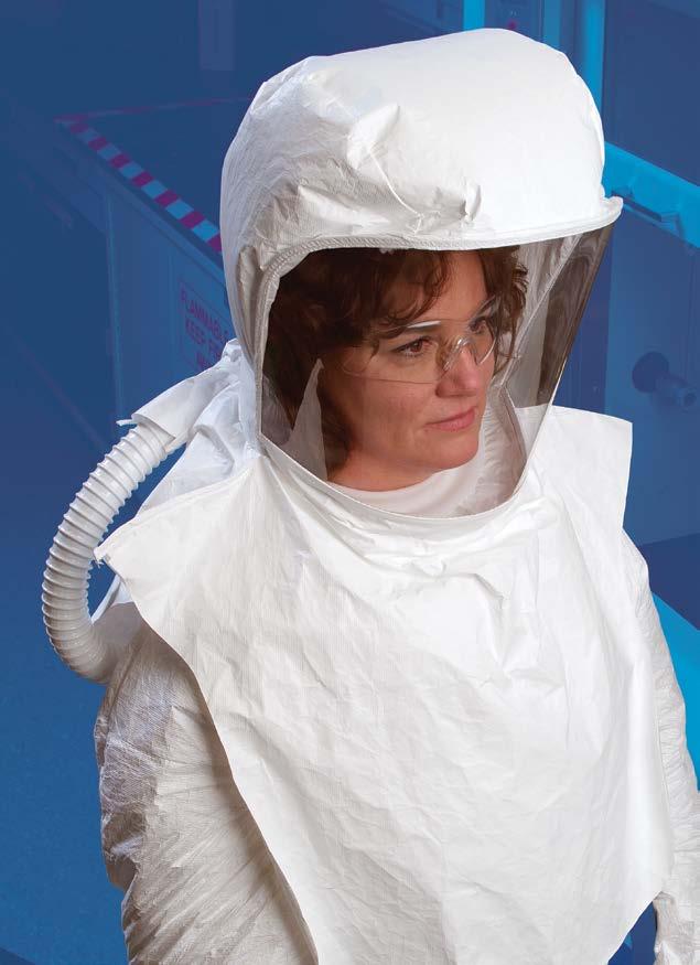 Quick-Attach T- Hoods Available* RT Pictured above: Over-the-top air flow delivery RT Hoods Chemical Handling and Pharmaceutical Applications With a sport neck cuff made from soft nylon material, the