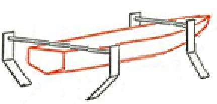 Figure 13: Inverted Front Split V Hydrofoil Design The inherent stability of the selected design, shown in Figure 13, provides a significant advantage in balancing the boat without pontoons.