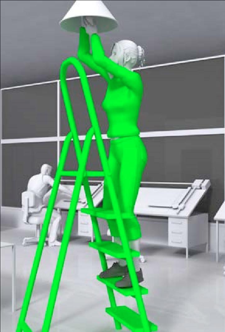 H E Stepladders When using a stepladder to carry out a task: 4 Figure 5 Example where two hands need to be free for a brief period for light work.