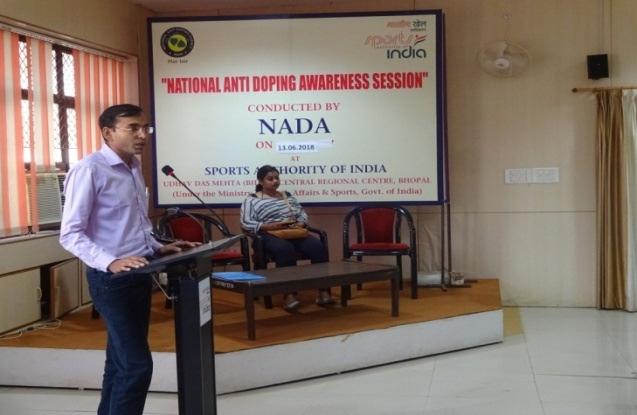 Navin Agarwal, DG, NADA addressing the participants during anti