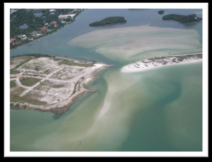 1980 1984 Rehabilitation of north jetty by local interests Federal dredging of 520,000 cubic yards of material for placement on Treasure Island and Upham Beach after 1986-1987 Hurricane Elena (cost