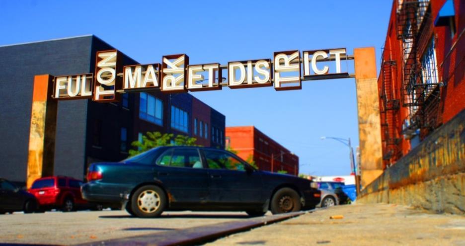 Fulton Market district has functioned historically and currently as a meatpacking area, and conveys Chicago s importance as a wholesale market into which flowed the agricultural bounty of the Midwest