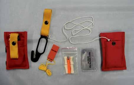 Or, is this person prepared? They ve attached a light blue pouch with a handheld radio to the upper right side of their parachute.