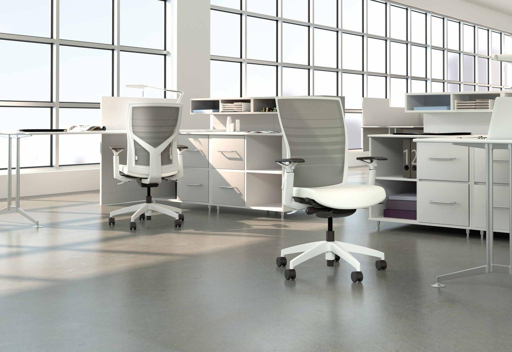 for the open plan workspace Three arm options accommodate varied tasks and user preferences.