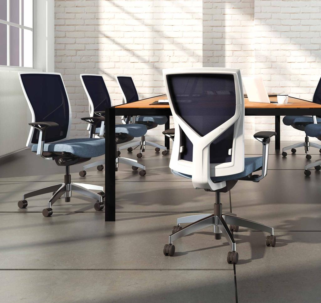 for the conference room Excellent ergonomics come standard with adjustable lumbar support and seat depth adjustment.