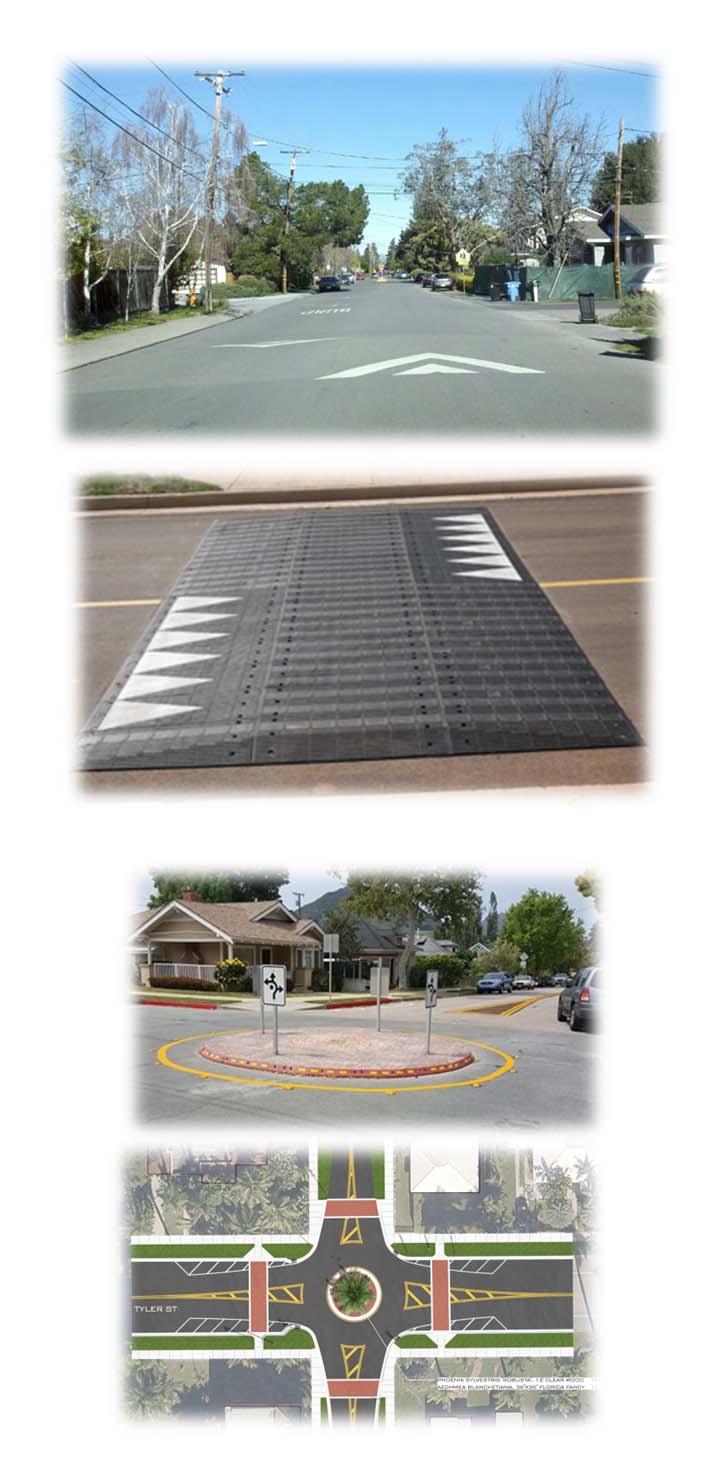 Speed Humps / Speed Tables Speed humps are typically 3-4 inches high and 12-14 feet in length, such that speeds are reduced to 15-20 mph.
