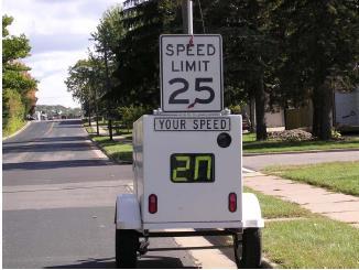 2. Radar Trailers placement of a radar trailer to measure and display a passing vehicles speed compared to the posted speed limit reminds drivers to slow down if they are traveling too fast.