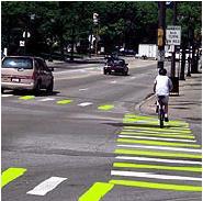 6. High Visibility Crosswalks high intensity paint or plastic can be used to clearly delineate a crosswalk. Should be accompanied by signage.