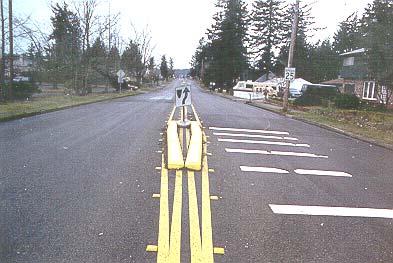 OPTICAL SPEED BARS Optical speed bars are a series of pavement markings spaced at decreasing distances.