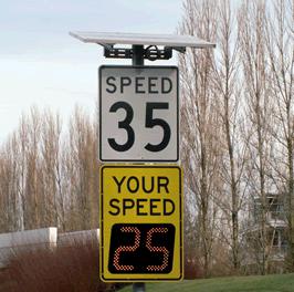 Dynamic speed display signs are typically mounted on or near the posted speed limit signs. While intended for permanent use, these can also be established as mobile units.