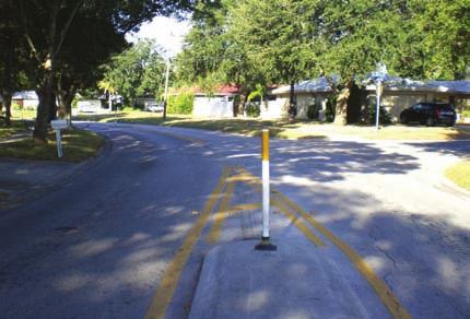 Delineators Delineators are similar to RPMs except the reflectors are placed on a vertical plastic break away pole along the roadway edge to further define a centerline or pavement edge line of a